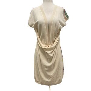 Maria Di Ripabianca Cotton Drape Cream Coverup Dress Size 6